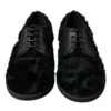 Dolce & Gabbana Elegant Black Fur Derby Dress Shoes for Men - Image 2