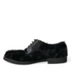 Dolce & Gabbana Elegant Black Fur Derby Dress Shoes for Men - Image 5