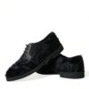 Dolce & Gabbana Elegant Black Fur Derby Dress Shoes for Men - Image 7
