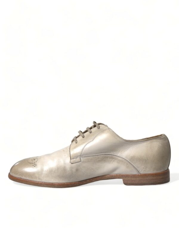 Dolce & Gabbana Elegant White Calfskin Derby Shoes - Image 7