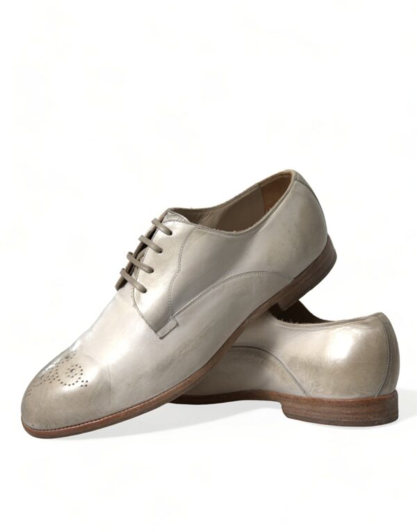 Dolce & Gabbana Elegant White Calfskin Derby Shoes - Image 5
