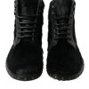 Dolce & Gabbana Elegant Black Calf Leather Lace-Up Boots - Image 2