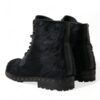 Dolce & Gabbana Elegant Black Calf Leather Lace-Up Boots - Image 4
