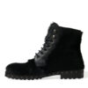 Dolce & Gabbana Elegant Black Calf Leather Lace-Up Boots - Image 5
