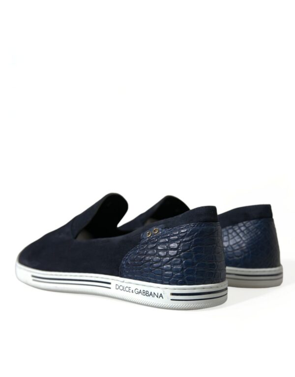 Dolce & Gabbana Elegant Blue Suede Leather Loafers - Image 4