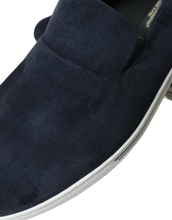 Dolce & Gabbana Elegant Blue Suede Leather Loafers - Image 8