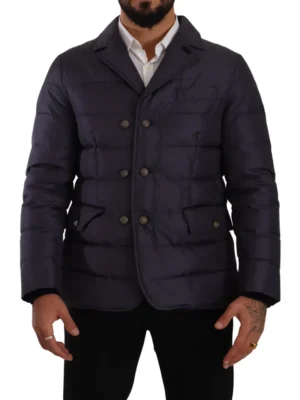 Dolce & Gabbana Elegant Dark Blue Silk Blend Jacket