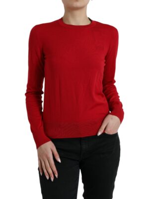 Dolce & Gabbana Radiant Red Wool Pullover Sweater