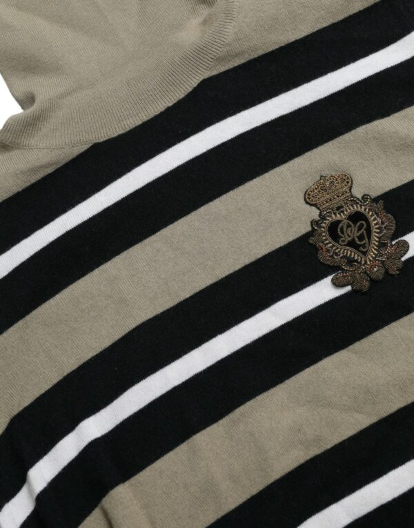 Dolce & Gabbana Elegant Striped Turtleneck Wool Sweater - Image 6