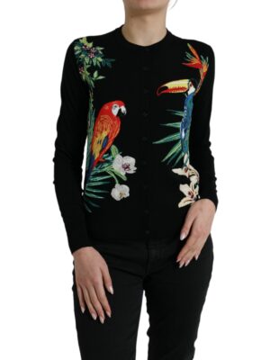 Dolce & Gabbana Elegant Wool Silk Printed Cardigan Sweater