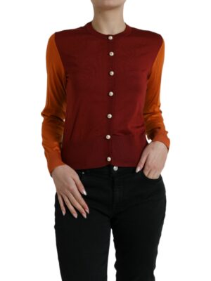 Dolce & Gabbana Elegant Silk Cardigan Sweater in Vibrant Tones