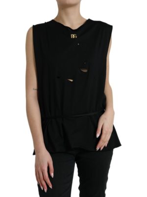 Dolce & Gabbana Elegant Black Round Neck Tank Top