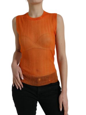 Dolce & Gabbana Chic Orange Crew Neck Tank Top
