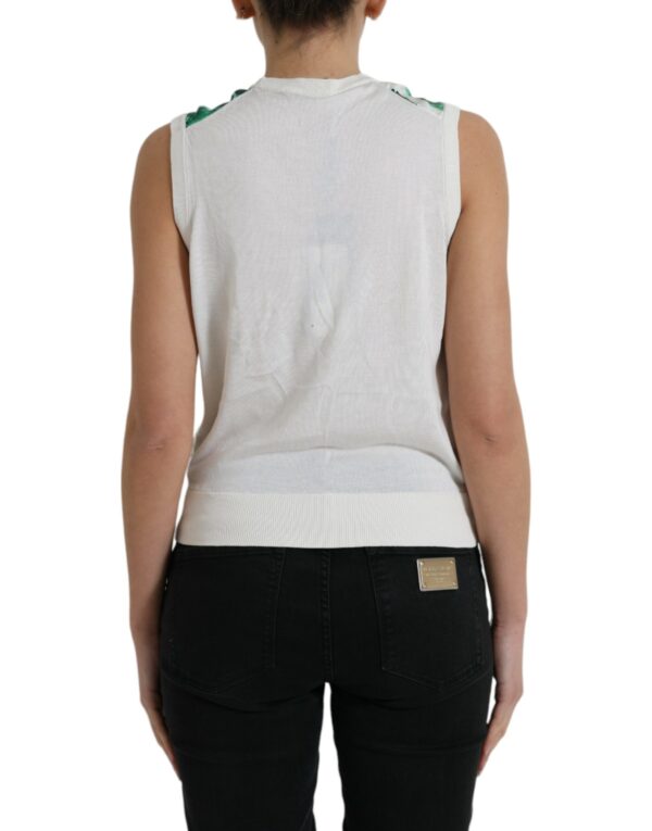 Dolce & Gabbana Silk Banana Leaf Print Tank Top - Image 3