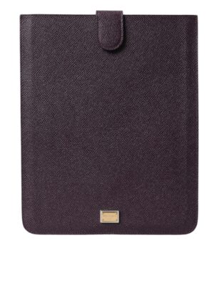 Dolce & Gabbana Elegant Leather Tablet Pouch in Rich Brown