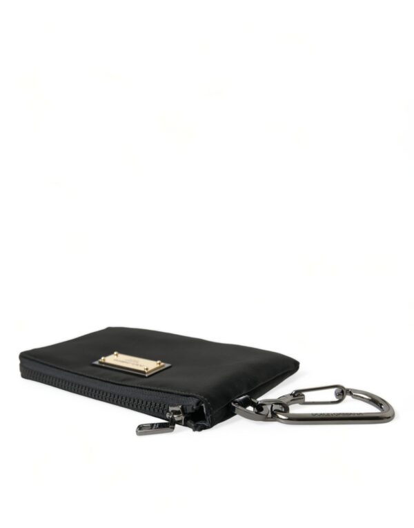 Dolce & Gabbana Elite Black Nylon & Leather Pouch with Logo Detail - Image 4