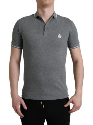 Dolce & Gabbana Elegant Grey Cotton Polo T-Shirt
