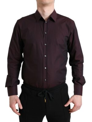 Dolce & Gabbana Elegant Maroon Martini Dress Shirt