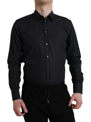 Dolce & Gabbana Elegant Navy Blue Slim Fit Dress Shirt