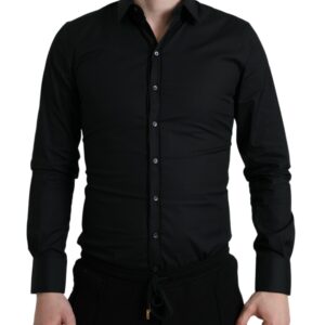 Dolce & Gabbana Elegant Black Slim Fit Italian Dress Shirt