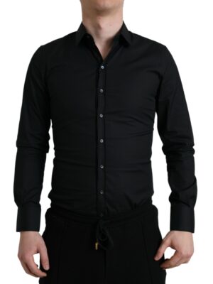 Dolce & Gabbana Elegant Black Slim Fit Italian Dress Shirt