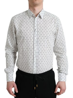Dolce & Gabbana Elegant White Cotton Slim Fit Dress Shirt