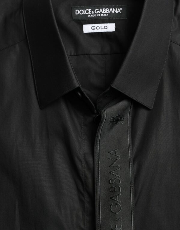 Dolce & Gabbana Elegant Black Slim Fit Dress Shirt - Image 5