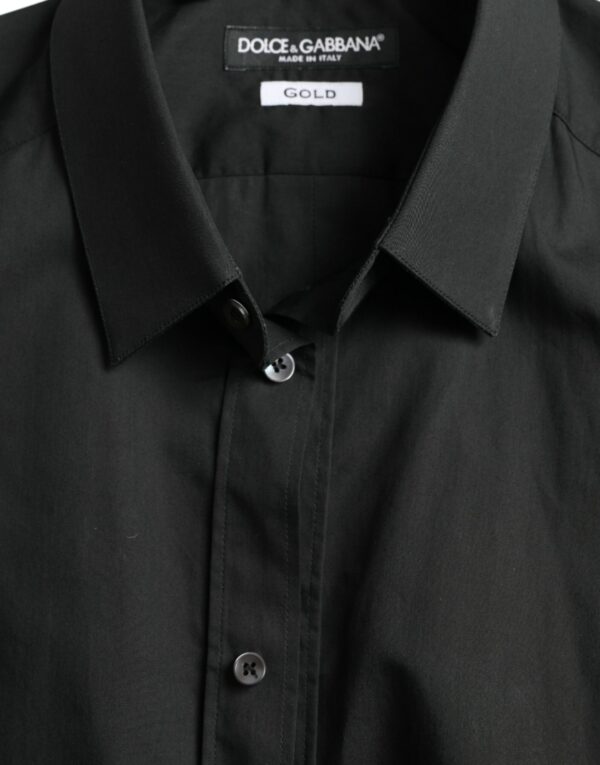 Dolce & Gabbana Elegant Slim Black Silk Blend Dress Shirt - Image 6