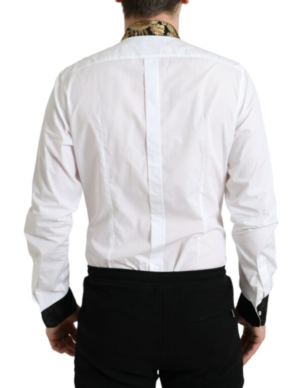 Dolce & Gabbana Elegant Gold Detail Dress Shirt - Image 3