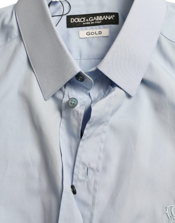 Dolce & Gabbana Elegant Slim Fit Sky Blue Dress Shirt - Image 6