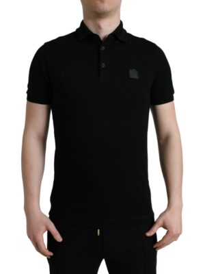 Dolce & Gabbana Elegant Black Cotton Polo Shirt