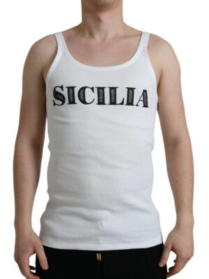 Dolce & Gabbana Elegant White Cotton Tank T-Shirt