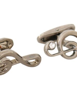 Dolce & Gabbana Elegant Silver Tremble Clef Cufflinks