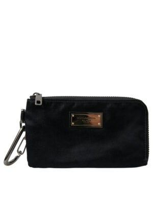 Dolce & Gabbana Sleek Designer Nylon-Leather Pouch in Black