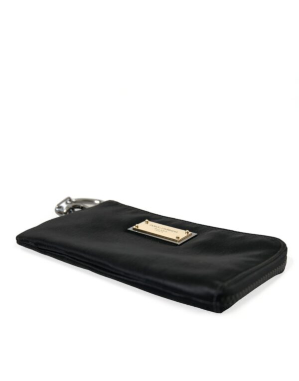 Dolce & Gabbana Sleek Designer Nylon-Leather Pouch in Black - Image 4