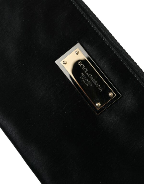 Dolce & Gabbana Sleek Designer Nylon-Leather Pouch in Black - Image 5