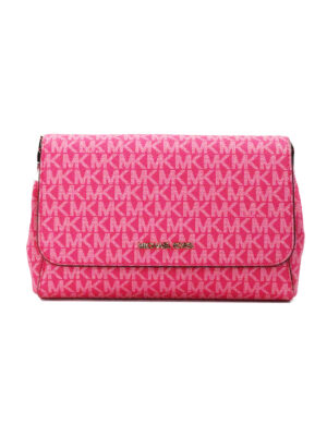 Michael Kors Jet Set Medium Electric Pink Convertible Pouchette Crossbody Bag