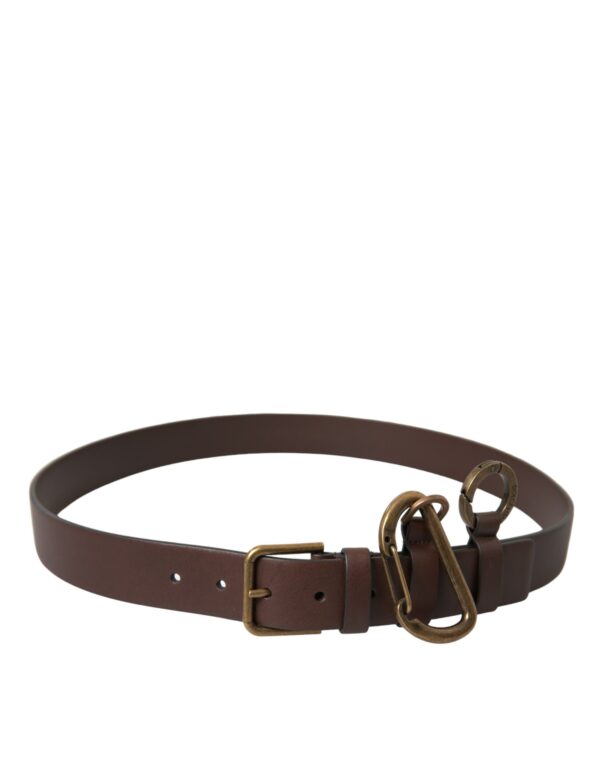 Dolce & Gabbana Elegant Calf Leather Belt with Metal Buckle Closure - Image 3