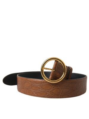 Dolce & Gabbana Elegant Exotic Leather Belt - Rich Brown