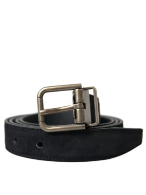 Dolce & Gabbana Elegant Black Leather Belt with Metal Buckle