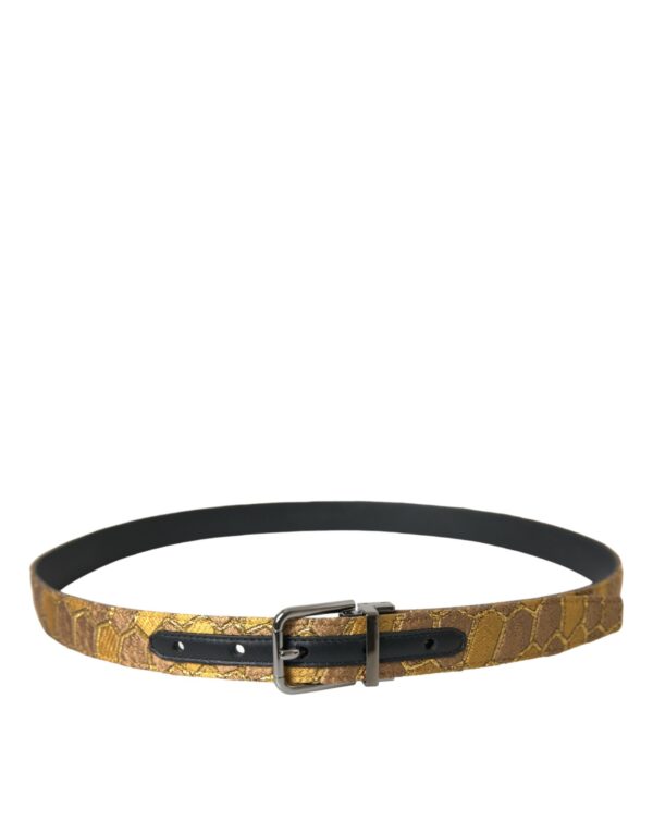 Dolce & Gabbana Elegant Gold Leather Belt - Image 2