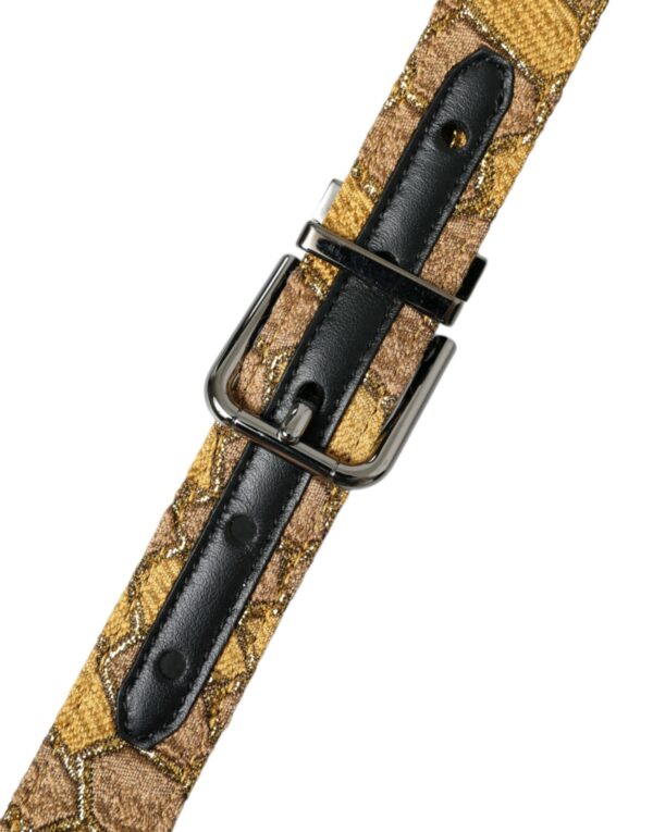 Dolce & Gabbana Elegant Gold Leather Belt - Image 4