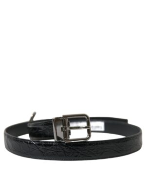 Dolce & Gabbana Elegant Black Leather Belt with Metal Buckle