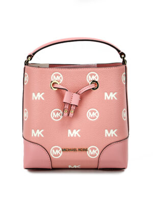 Michael Kors Mercer Small Primrose Embossed Drawstring Bucket Messenger Bag