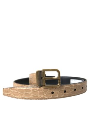 Dolce & Gabbana Elegant Beige Leather Belt