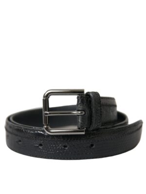 Dolce & Gabbana Elegant Black Leather Belt with Metal Buckle