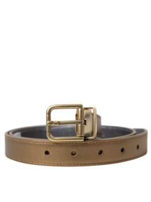 Dolce & Gabbana Metallic Gold Leather Belt - Timeless Elegance