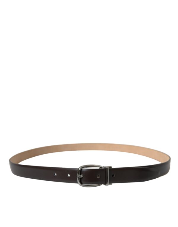 Dolce & Gabbana Elegant Leather Belt with Eye-Catching Buckle - Image 2