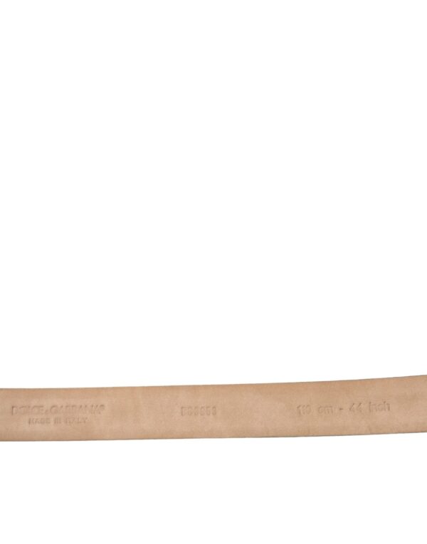 Dolce & Gabbana Elegant Leather Belt with Eye-Catching Buckle - Image 3