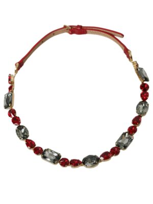 Dolce & Gabbana Radiant Red Crystal Buckle Waist Belt